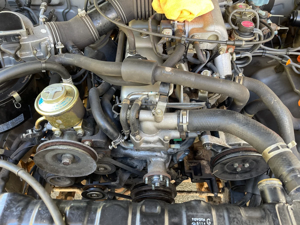 Water pump and belts