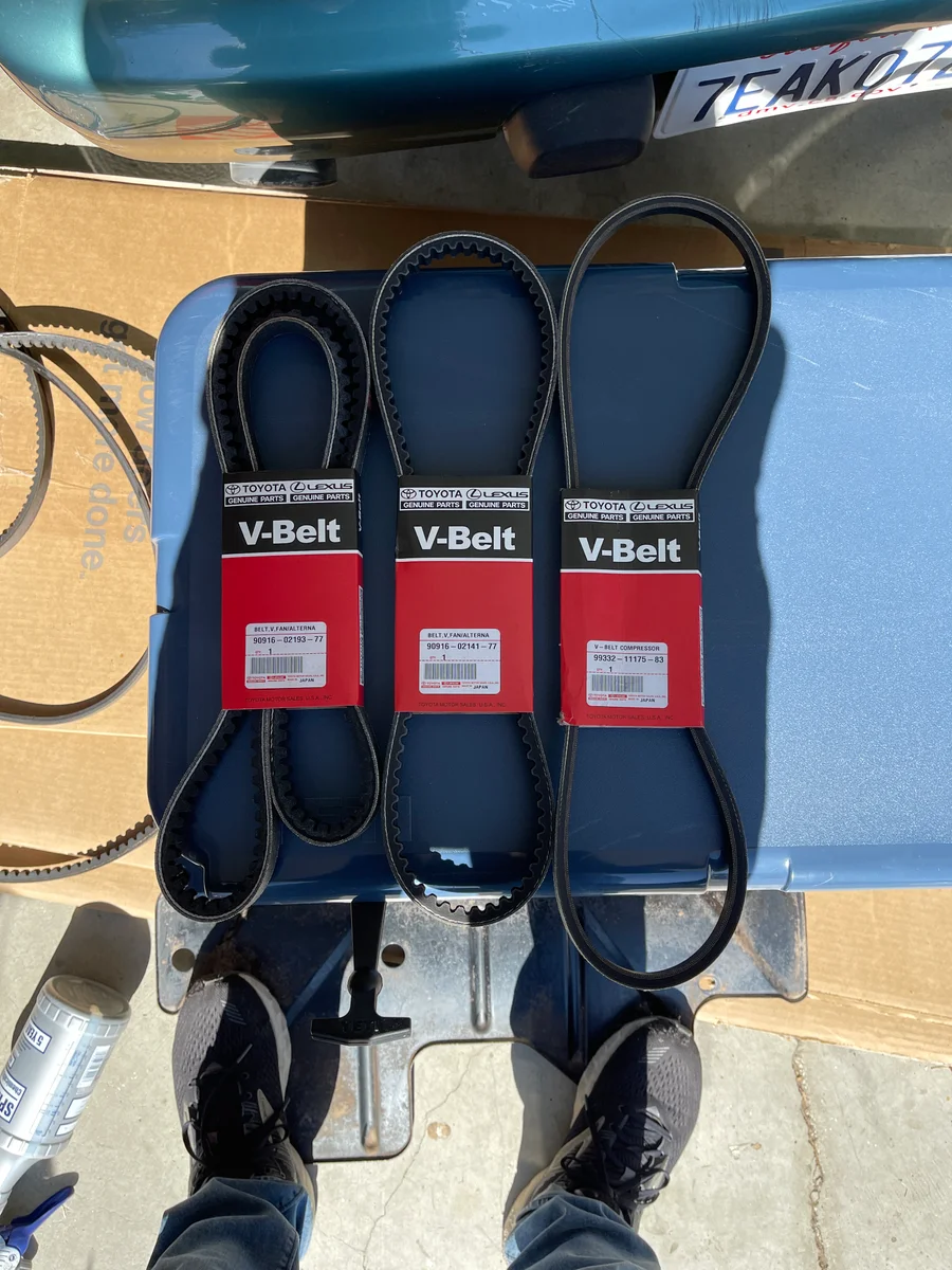 Water pump and belts