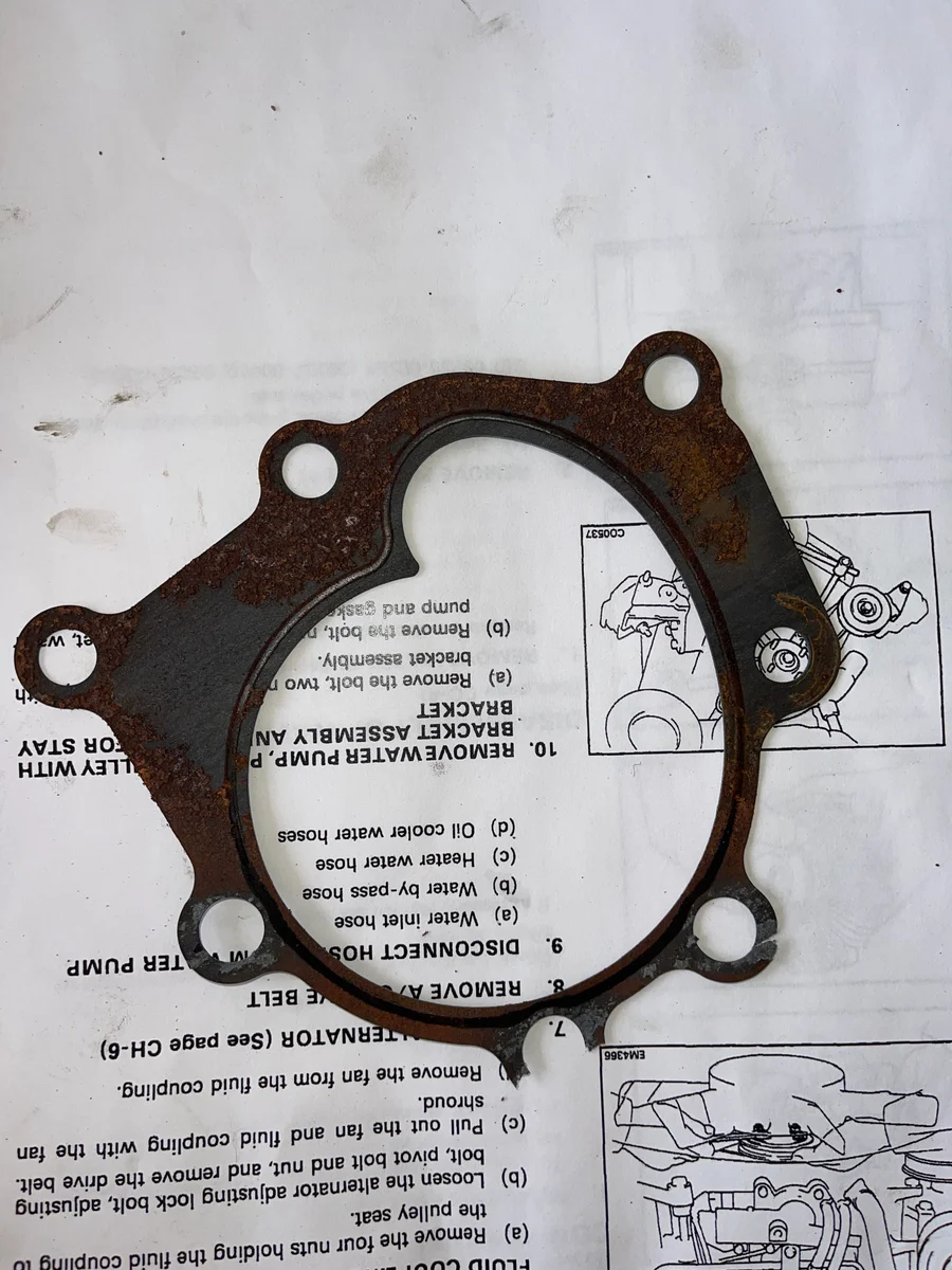Water pump and belts