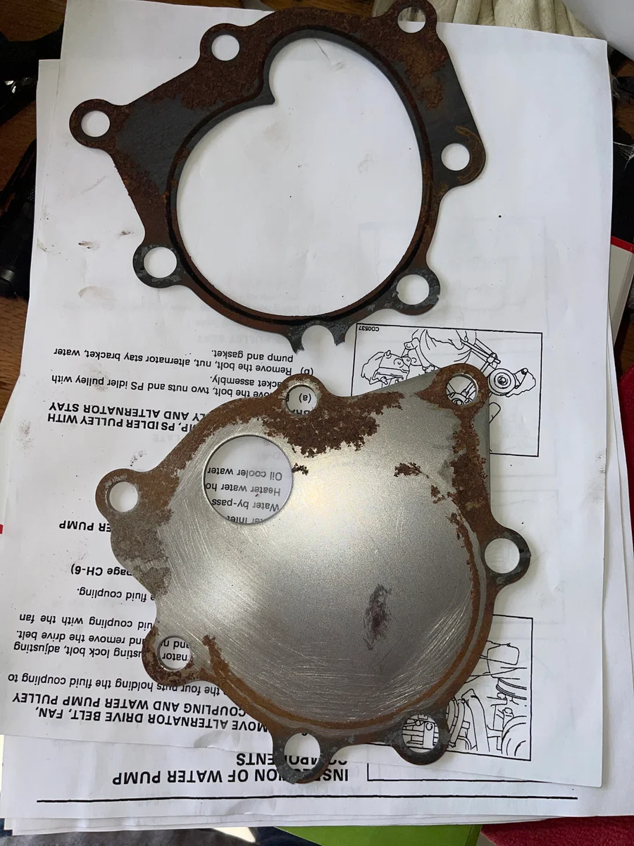 Water pump and belts