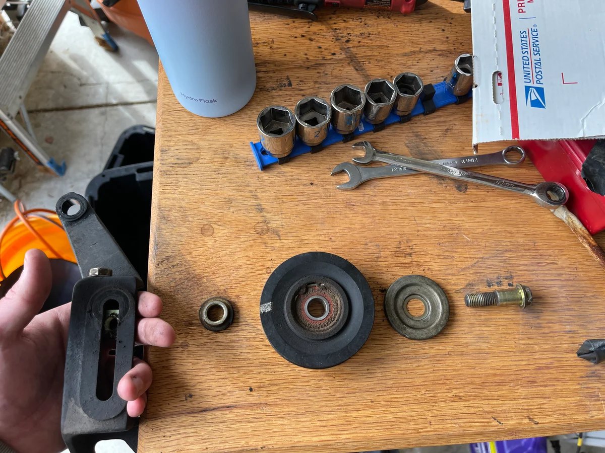 Water pump and belts